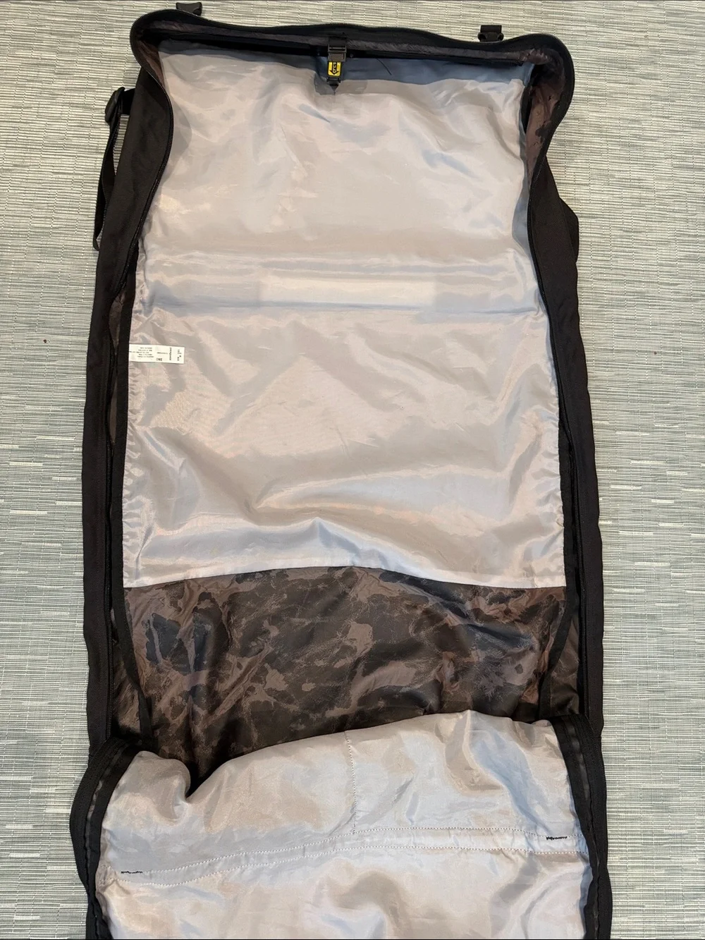 Patagonia Black Burrito Garment Bag with Padded Shoulder Strap